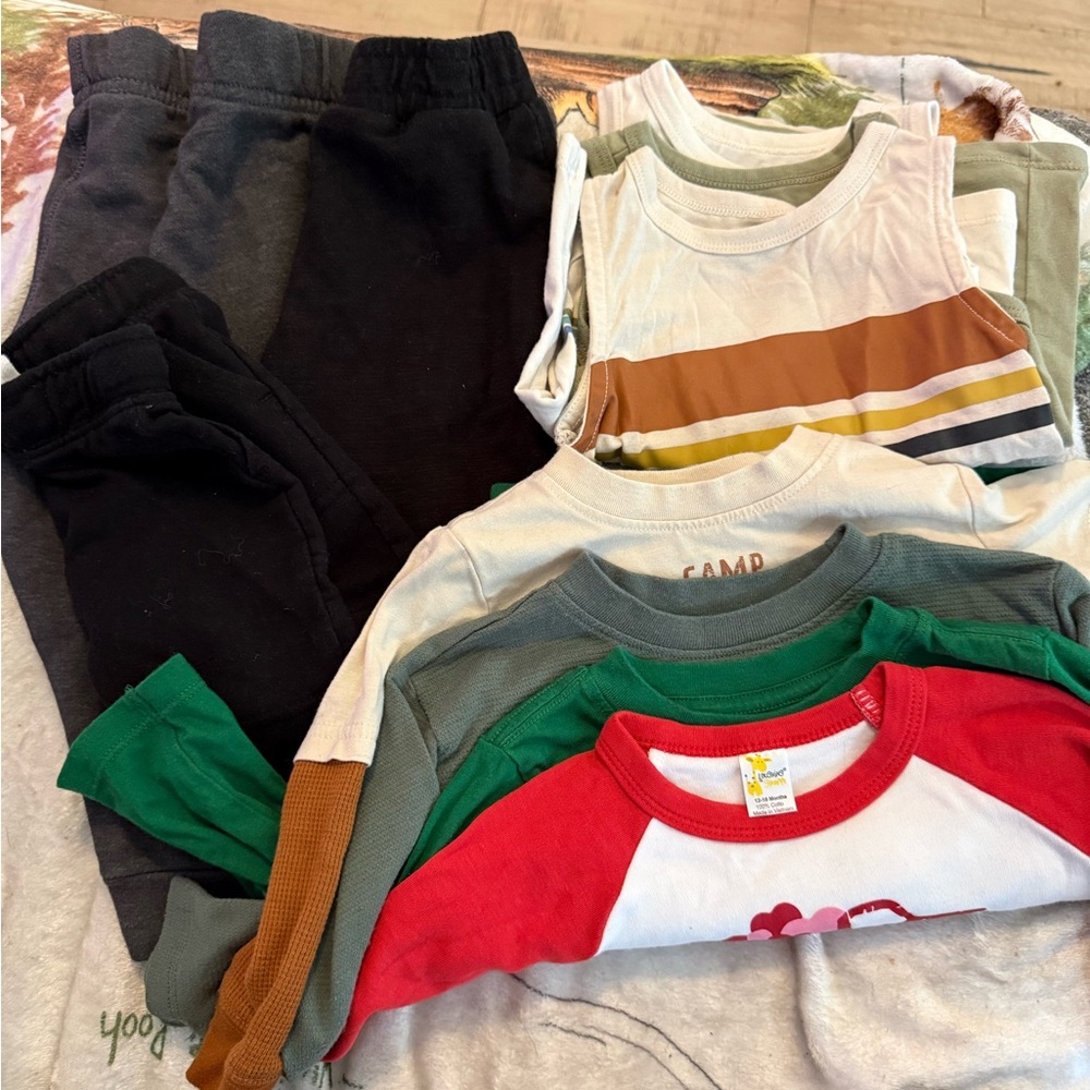 Lot of 11 toddler size 18month shirts/pants